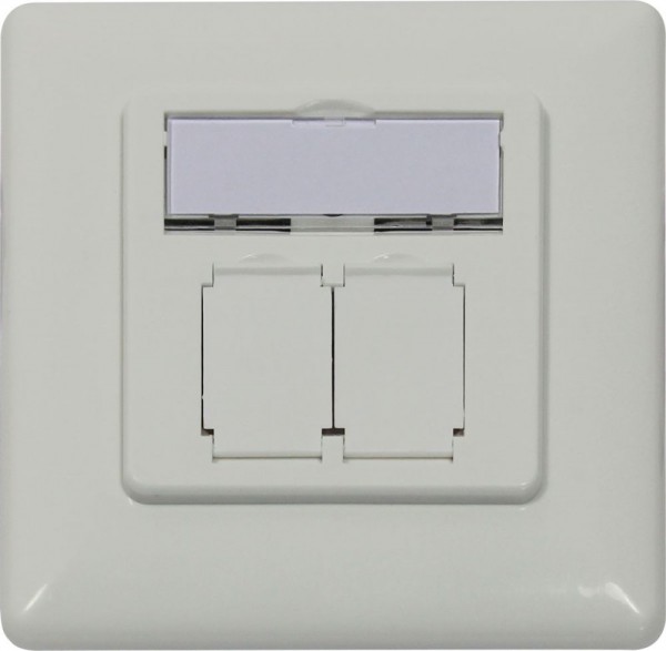 Dosen TP,UP,2-fach,CAT6A, Keystone Slim-line/Short 3P, Reinweiss, designfähig UAE, Synergy 21,