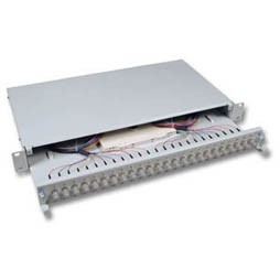 LWL-Patchpanel Spleisbox,19&quot;, 12xST, 50/125um,ausziehbar,OM3