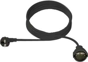 Bachmann Kabel, Verlängerung, Dose(CEE7)-&gt;Stecker(CEE7), 3m, schwarz,