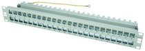 Telegärtner Modulträger,Patchpanel,f. 48xAMJ/AMJ-S-Mod./Kupp., 19&quot;, incl.Kabelabfangung, Lichtgrau,