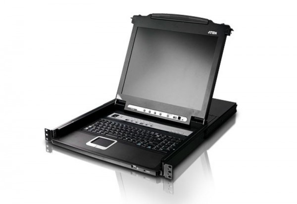 Aten KVM/TFT 8-fach, 19&quot; 1HE, incl.KVM/TFT 19&quot;, Deutsch, Black,