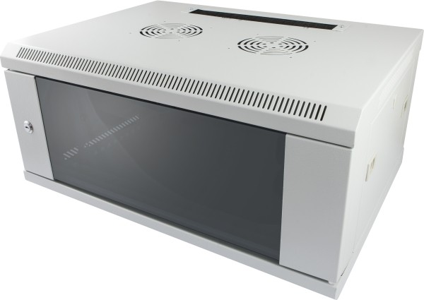 ALLNET 19"Wandgehäuse, 6HE, 1-teilig, T450mm, Lichtgrau, SMC-Serie,