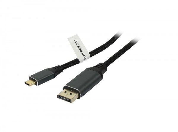 Kabel USB, C(St) => DisplayPort V1.4(St), 1.8m, USB3.1, Ultra HD II 8K*4K@60hz, Synergy21,