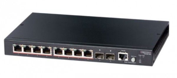 Edgecore Switch L2 8x GE + 2G SFP, 4 port PoE 65W, ECS2100-10PE