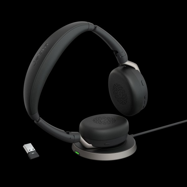 Jabra Evolve2 65 Flex Link380/390a UC Stereo with Charging Stand