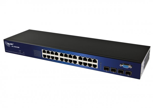 ALLNET Switch smart managed 24 Port Gigabit / 24x LAN / 4x SFP / Lüfterlos / 19&quot; / &quot;ALL-SG8428M&quot;