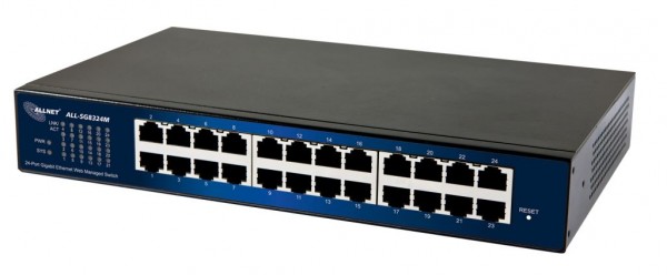 ALLNET Switch smart managed 24 Port Gigabit / 24x LAN / Lüfterlos / 19&quot; / &quot;ALL-SG8324M&quot;