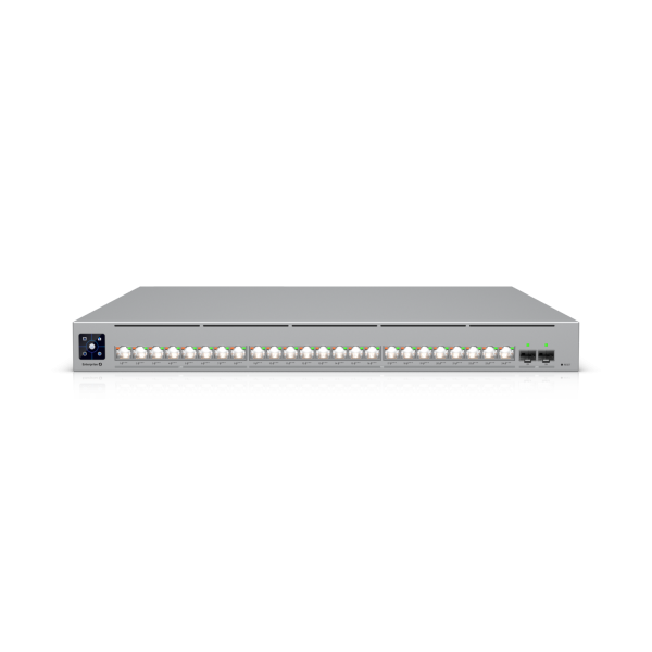 Ubiquiti Switch full managed Layer3 26 Port • 16x 10GbE • 8x 2,5GbE • PoE Budget 1050W • 24x PoE bt • 2x SFP28 • 19" • UniFi • ECS-24-PoE