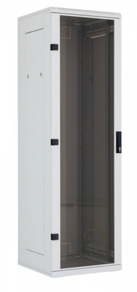 Triton 19"Schrank 32HE, B600/T1200, Lichtgrau, bis 800Kg, Glastür,