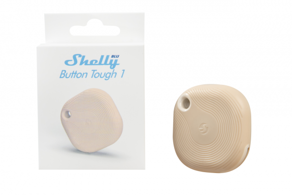 Shelly · Plug &amp; Play · "Blu Button Tough Mocha" · Schalter &amp; Dimmer · Bluetooth · Batterie · Dunkelbeige