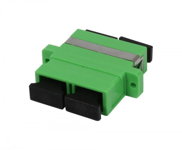 LWL-Kupplung,SC(APC)-Buchse/SC(APC)-Buchse, 9/125u Singlemode, duplex, PVC, OS2, Keramikhülse, mit Flansch, Synergy 21