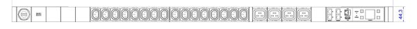 Bachmann PDU, Steckdosen, 16xDosen(C13)+ 4x(C19)-&gt; Zuleitung 3m, 16A, mit Stecker CEE 16A blau, BN3000,