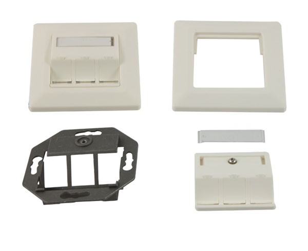 Dosen TP, UP, 3-fach, CAT6A, Keystone Short, Reinweiss, Synergy 21,