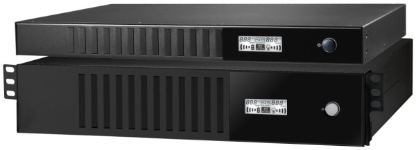 Effekta USV Serie Compact RM19"-USV, Line-Interactive, Sinus, LCD-Display, RS232+USB, schwarzCompact RM 2200 2200VA 1320WATT 1min bei cos phi 0,7, 2HE,