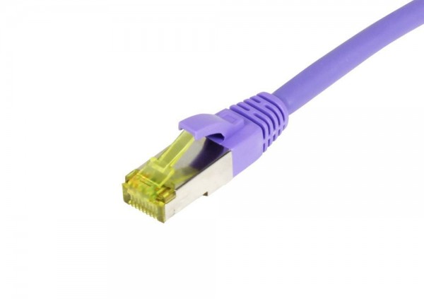 Patchkabel RJ45, CAT6A 500Mhz, 10m, lila, S-STP(S/FTP), TPE/LSZH(Ultraflex), AWG26, mit CAT7 Rohkabel, Synergy 21