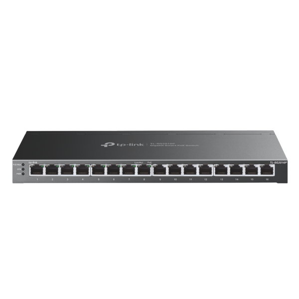 TP-Link Switch full managed Layer2 16 Port • 16x 1 GbE • PoE Budget 120 Watt • 8x PoE at • 8x 1 GbE • Omada • SG2016P