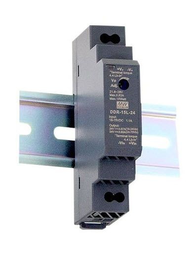 MEAN WELL Netzteil - 24V/0,63A IN: 18~75VDC -> OUT: 24V DC/DC-Wandler MEAN WELL Hutschiene