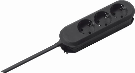 Bachmann Tischsteckdose, 3xDosen(CEE7)-&gt;Stecker(CEE7), 1.5m, schwarz,