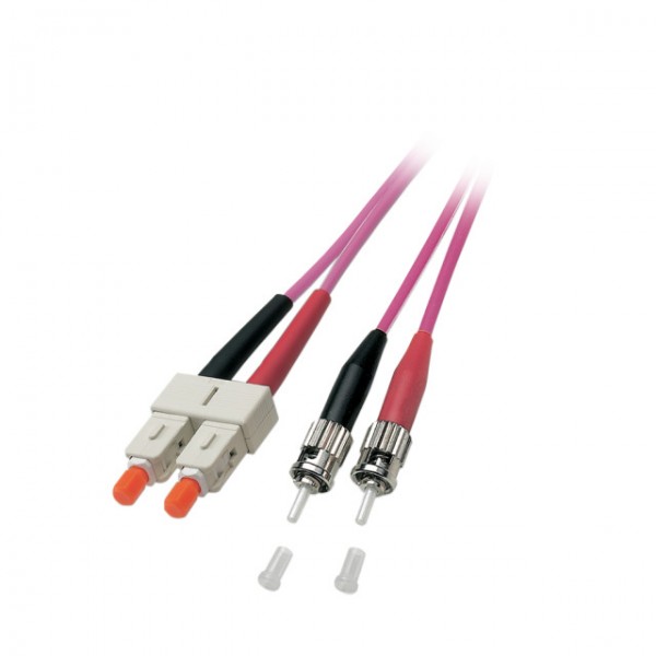 LWL-2-Faser-Patchk. 0.5mtr.ST-SC, 50/125um,OM4,