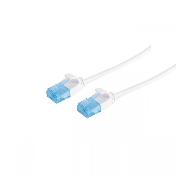 Patchkabel RJ45, CAT6 250Mhz, 0.3m weiss, UTP(U/UTP); PVC, slimline d=3,5mm,