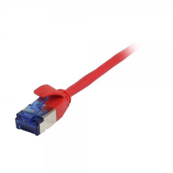 Patchkabel RJ45, CAT6A 500Mhz, 0.15m, rot, U/FTP, slimline rund d=3,8mm, TPE/LSZH(Superflex), AWG32, Synergy 21