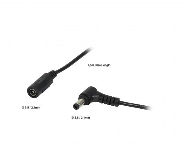ALLNET Ersatznetzteil zbh. Hohlbuchse -&gt; Hohlstecker Adapterkabel Verlängerung 5,5mm x 2,1mm -&gt; 5,5mm x 2,1mm 1,5m