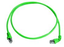 Telegärtner Patchkabel CAT6A, 1x90Grad gedreht, 2m, grün, 500MHz, S-STP(S/FTP), halogenfrei