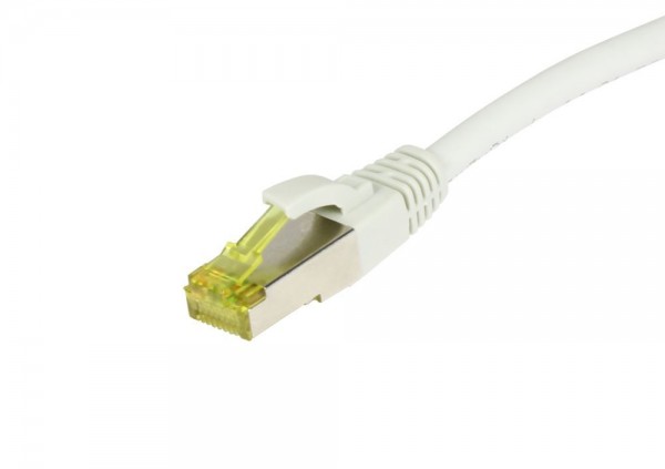Patchkabel RJ45, CAT6A 500Mhz, 1.5m, weiss, S-STP(S/FTP), TPE/LSZH(Ultraflex), AWG26, mit CAT7 Rohkabel, Synergy 21
