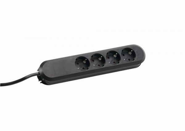 Bachmann Tischsteckdose, 4xDosen(CEE7)->Stecker(CEE7), 1,5m, Schwarz