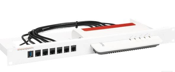 Rackmount.IT, Rack Mount Kit for AVM FRITZ!Box 5530/6850 5G/6850 LTE/7530/7530 AX, UTP(ungeschirmte) Kupplung/Patchkabel, 1HE/19",