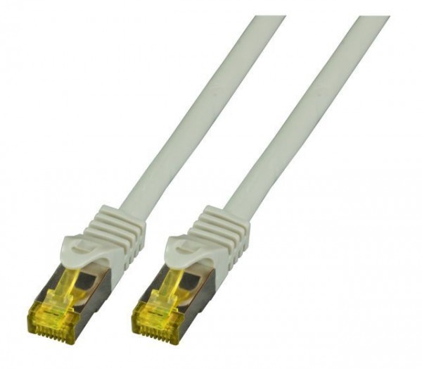 Patchkabel RJ45, CAT6A 500Mhz, 25m, grau; S-STP(S/FTP); LSZH, mit Cat.7 Rohkabel,