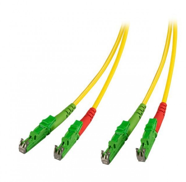 LWL-2-Faser-Patchk. 20mtr.E2000(APC8Grad),/E2000(APC8Grad), 9/125um, OS2, G657A, AD=3mm, Schrägschliff