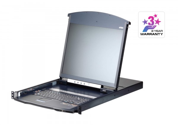 Aten KVM/TFT 8-fach, 19&quot; 1HE, incl.KVM/TFT 17&quot;, IP, Dual Rail,