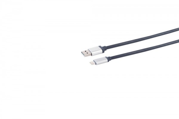Kabel USB, C(St) => A(St), 1.5m, USB2.0, Dunkelblau, Aluminium Stecker,