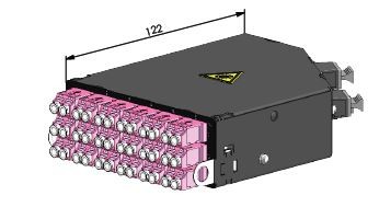 Telegärtner Baugruppenträger, HD3, zbh. FanOut-Modul 1HE 18xLC-D violett OM4 -&gt; 3xMPO/APC male,