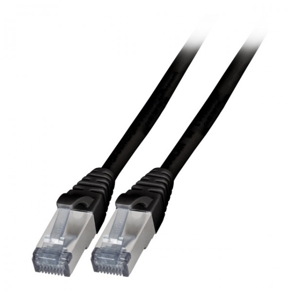 Patchkabel RJ45, CAT6A 500Mhz, 3m, schwarz; S-STP(S/FTP); außen, hochflexibel, TPE, AWG26/7,