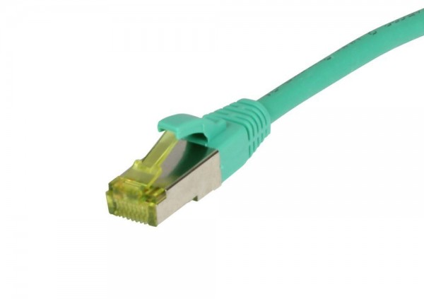Patchkabel RJ45, CAT6A 500Mhz, 5m, grün, S-STP(S/FTP), TPE/LSZH(Ultraflex), AWG26, mit CAT7 Rohkabel, Synergy 21