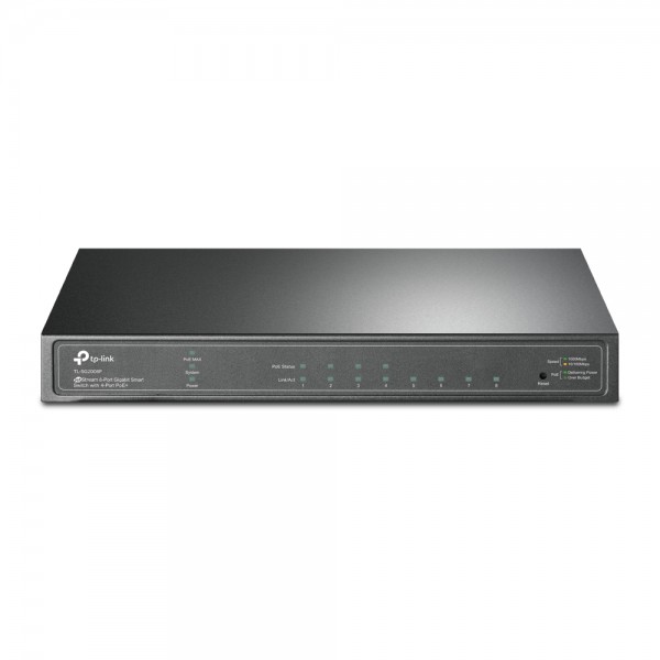 TP-Link Switch full managed Layer2 8 Port • 8x 1 GbE • PoE Budget 58 Watt • 4x PoE at • Lüfterlos, Omada • SG2008P