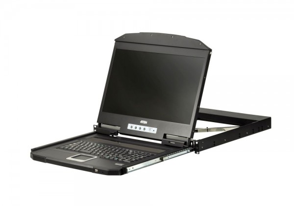 Aten TFT-Schublade,19&quot; 1HE, incl.TFT 18,5&quot;, Black, Deutsch, HDMI/USB, mit ultra kurzer Tiefe, 1366 x 768 @ 60Hz