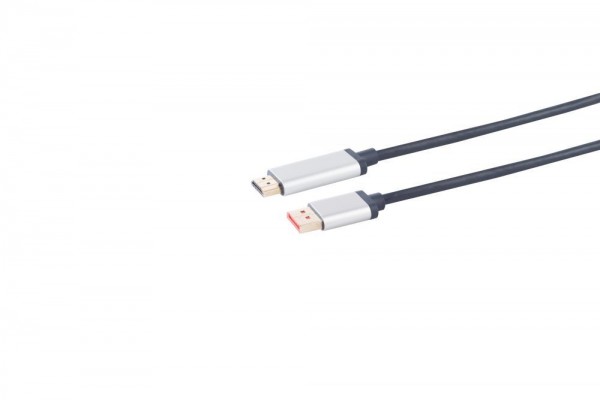 Kabel Video DisplayPort 1.4 => HDMI 1.4, ST/ST, 2.0m, 4K@60hz Aluminium Stecker,