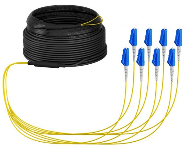 LWL-Kabel, Trunkkabel U-DQ(ZN)BH 8G 9/125, LC/LC OS2 120m, Trommel,