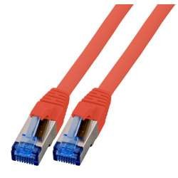 Patchkabel RJ45, CAT6A 500Mhz, 10m, rot; S-STP(S/FTP); TPE(Superflex), mit Cat.7 Rohkabel,