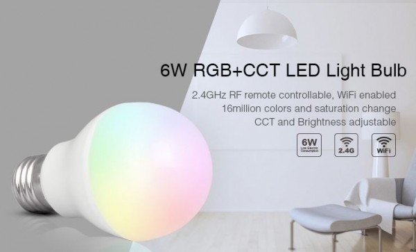 MiBoxer FUT014 LED Retrofit E27 6W RGB-WW (RGB-CCT) Lampe mit Funk und WLAN