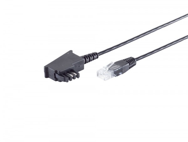 Kabel TK TAE 1.5m, TAE-F/RJ45, Schwarz