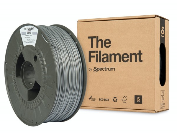 The Filament · PETG · SILVER ALUMINIUM · 1.75mm · 1kg