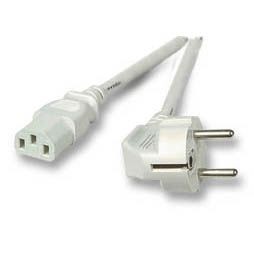 Netzkabel 230V Schutzkontakt CEE7(Stecker)-&gt;Kaltgeräte IEC-C13(Buchse), 2.5m,Grau