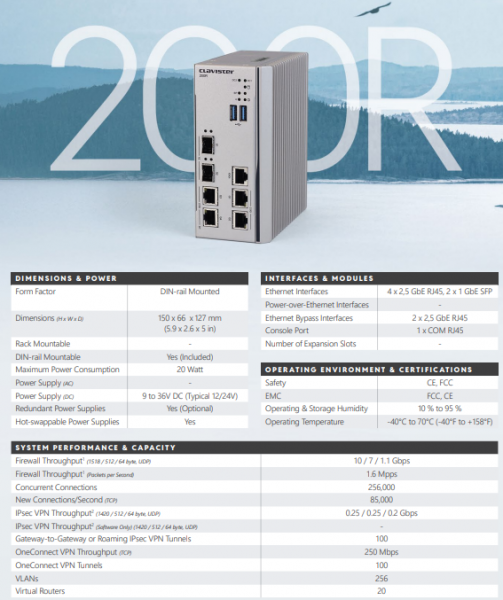 Clavister NetWall 200R OT Essentials Services, Yearly