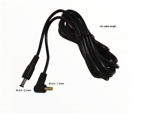 ALLNET Ersatznetzteil zbh. Hohlstecker -&gt; Hohlstecker Adapterkabel Verlängerung 5,5mm x 2,1mm -&gt; 4,0mm x 1,7mm 3m