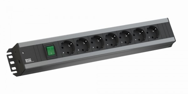 Bachmann Handwerkerleiste, 7xDosen(CEE7) -> Stecker(CEE7), 2m, Schalter,