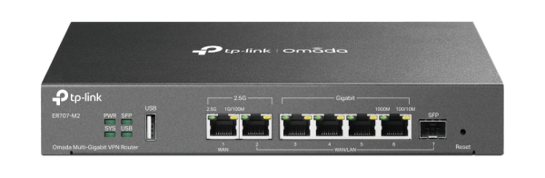 TP-Link - ER707-M2 - SafeStream Gigabit Multi-WAN VPN Router PORT: 1× 2.5 GbE